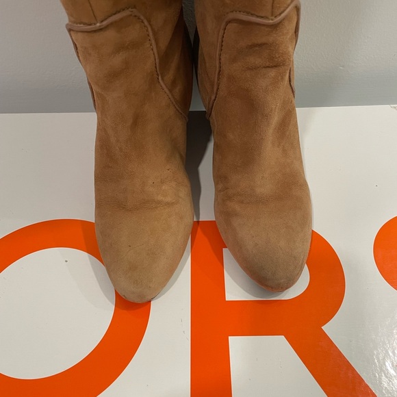 Michael Kors camel suede wedge slouchy knee boots - Picture 12 of 14